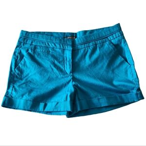 Express Blue Turquoise Cuffed Chino Shorts